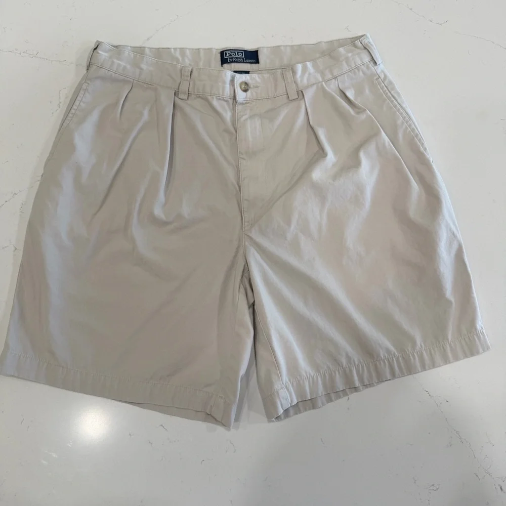 Polo Ralph Lauren Men’s Natural Tyler Pleated Chino Short 36